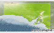 Physical Panoramic Map of South Australia, semi-desaturated