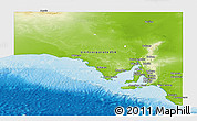 Physical Panoramic Map of South Australia, single color outside