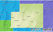 Physical 3D Map of Peterborough, political outside