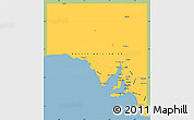 Savanna Style Simple Map of South Australia, single color outside