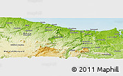 Physical Panoramic Map of Central Coast