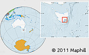 Political Location Map of Hobart, highlighted country