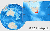 Shaded Relief Location Map of Hobart