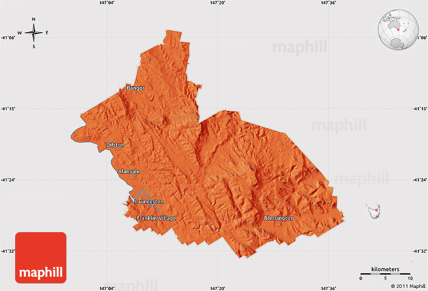 City map North East Tasmania
