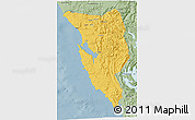 Savanna Style 3D Map of West Coast