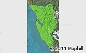 Political Map of West Coast, satellite outside