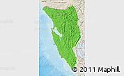 Political Map of West Coast, shaded relief outside