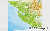 Physical Panoramic Map of West Coast