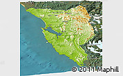 Physical Panoramic Map of West Coast, satellite outside
