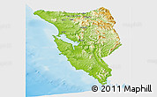 Physical Panoramic Map of West Coast, single color outside