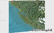 Satellite Panoramic Map of West Coast