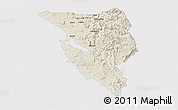 Shaded Relief Panoramic Map of West Coast, cropped outside