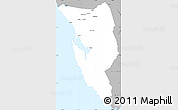 Gray Simple Map of West Coast