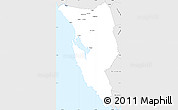 Silver Style Simple Map of West Coast