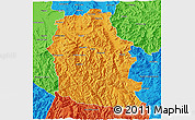 Political 3D Map of Alpine