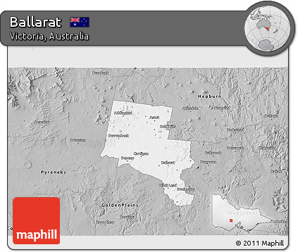 Gray 3D Map of Ballarat