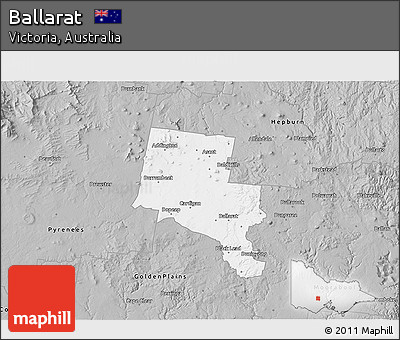 Gray 3D Map of Ballarat