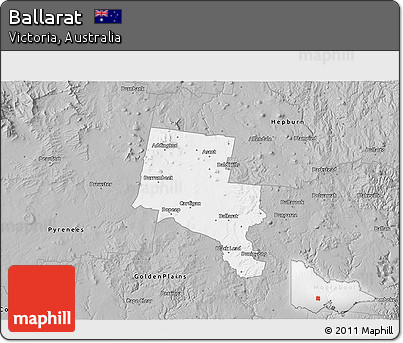 Gray 3D Map of Ballarat