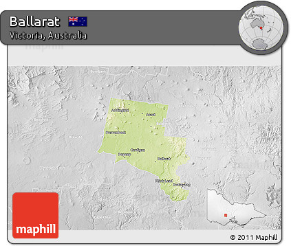 Physical 3D Map of Ballarat, lighten, desaturated