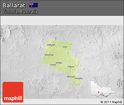 Physical 3D Map of Ballarat, lighten, desaturated