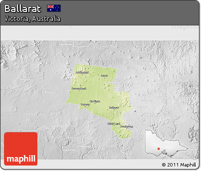 Physical 3D Map of Ballarat, lighten, desaturated