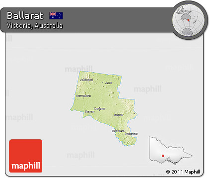 Physical 3D Map of Ballarat, single color outside