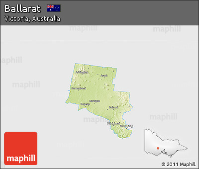 Physical 3D Map of Ballarat, single color outside