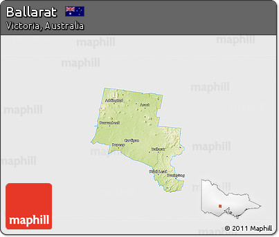 Physical 3D Map of Ballarat, single color outside