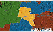 Political 3D Map of Ballarat, darken