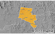 Political 3D Map of Ballarat, desaturated
