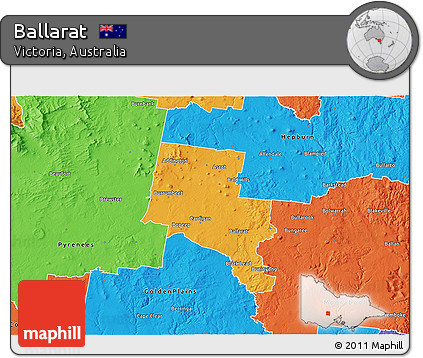 Political 3D Map of Ballarat