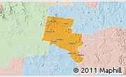 Political 3D Map of Ballarat, lighten