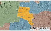 Political 3D Map of Ballarat, semi-desaturated