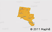 Political 3D Map of Ballarat, single color outside