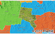 Satellite 3D Map of Ballarat, political outside