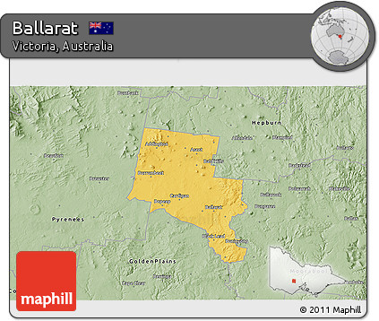 Savanna Style 3D Map of Ballarat
