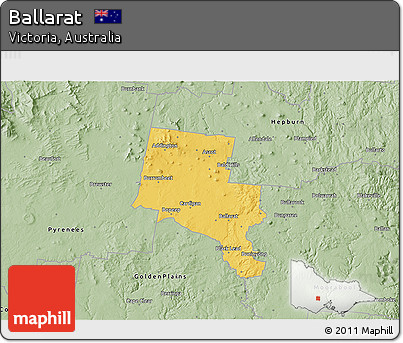 Savanna Style 3D Map of Ballarat