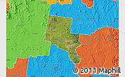 Satellite Map of Ballarat, political outside