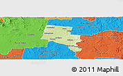 Physical Panoramic Map of Ballarat, political outside