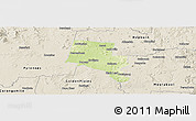 Physical Panoramic Map of Ballarat, shaded relief outside