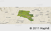 Satellite Panoramic Map of Ballarat, shaded relief outside