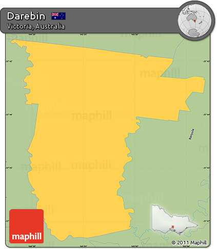 Savanna Style Simple Map of Darebin