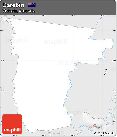 Silver Style Simple Map of Darebin