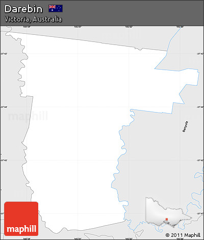 Silver Style Simple Map of Darebin