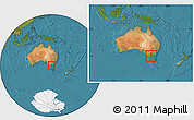Satellite Location Map of Frankston, within the entire country