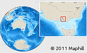 Shaded Relief Location Map of Frankston