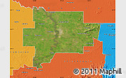 Satellite Map of Greater Shepparton, political outside