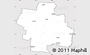 Silver Style Simple Map of Macedon Ranges, cropped outside