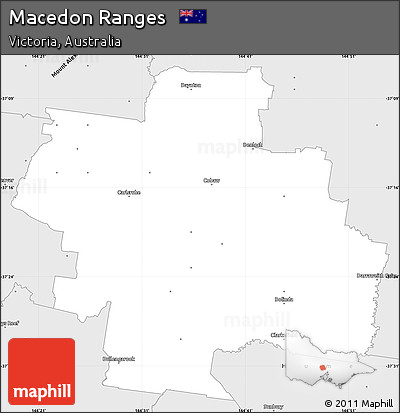 Silver Style Simple Map of Macedon Ranges
