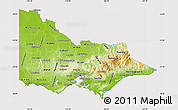 Physical Map of Victoria, cropped outside